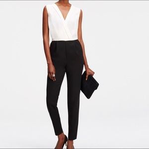 Ann Taylor black white sleeveless jumpsuit 6p